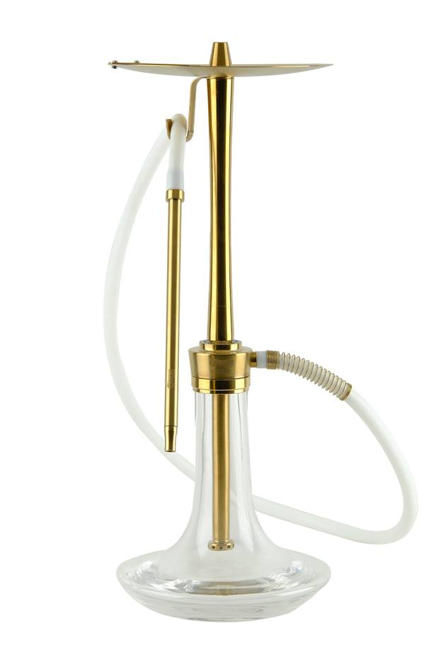 COSMO HOOKAH - GOLD BODY - CLEAR GLASS