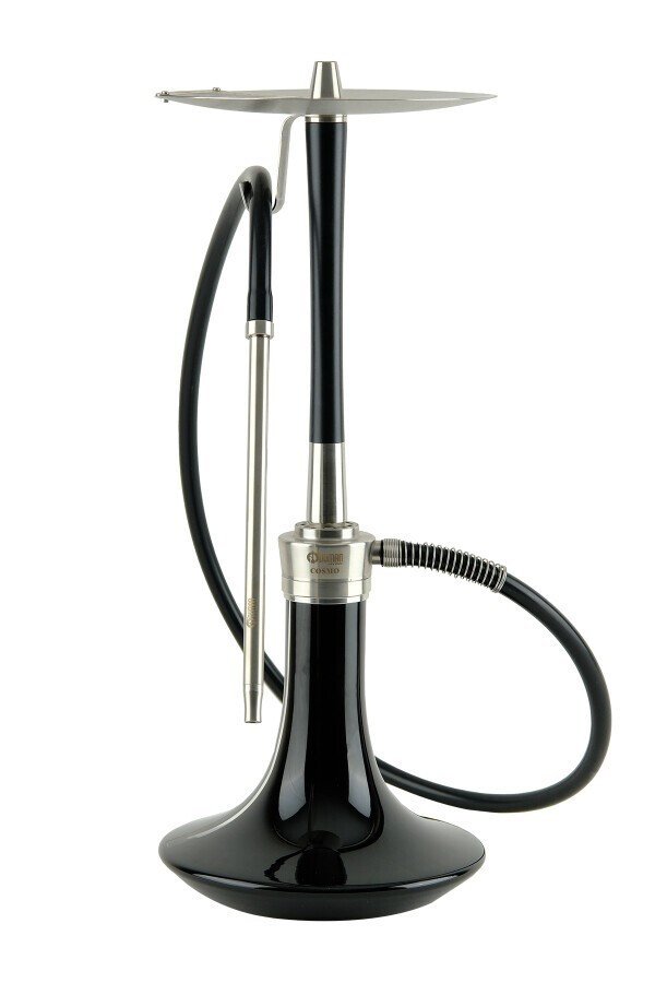 ODUMAN COSMO HOOKAH SILVER/BLACK BODY BLACK GLASS