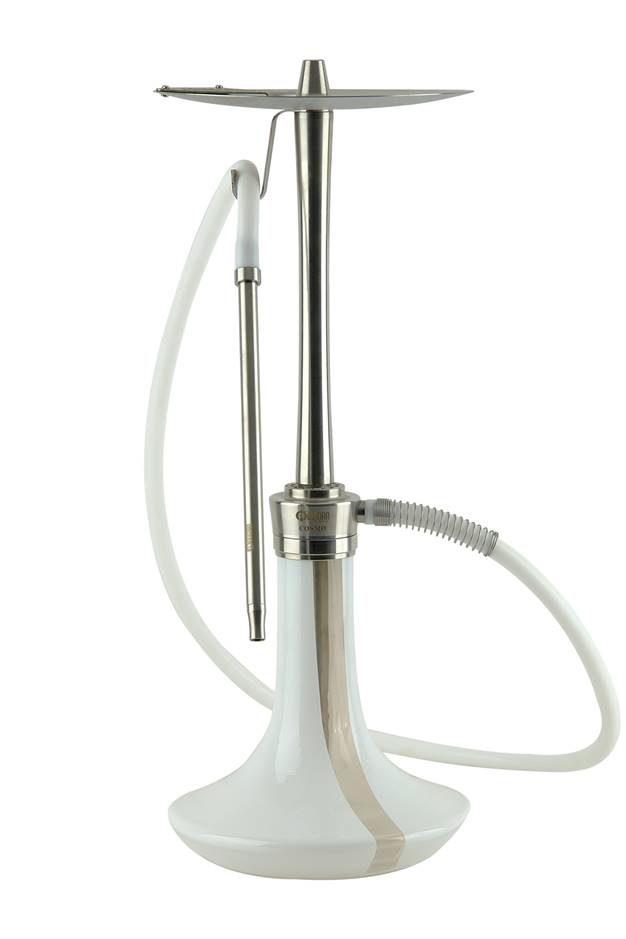 COSMO HOOKAH - SILVER BODY - WHITE GLASS